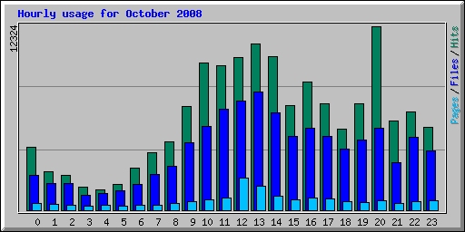 Hourly usage for October 2008