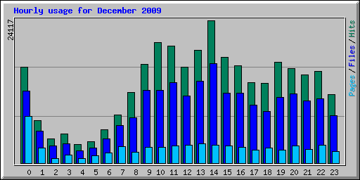 Hourly usage for December 2009