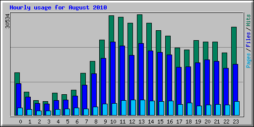 Hourly usage for August 2010