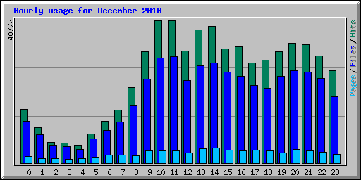 Hourly usage for December 2010