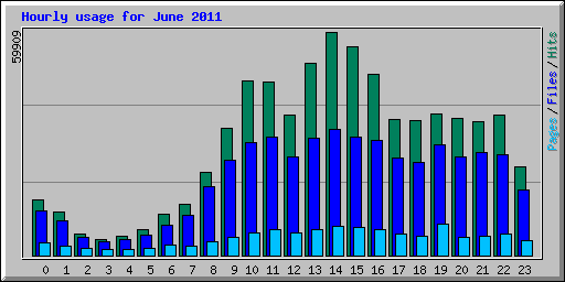 Hourly usage for June 2011
