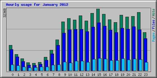 Hourly usage for January 2012
