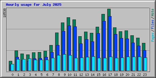 Hourly usage for July 2025
