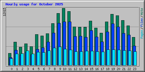 Hourly usage for October 2025