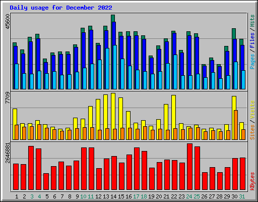 Daily usage for December 2022