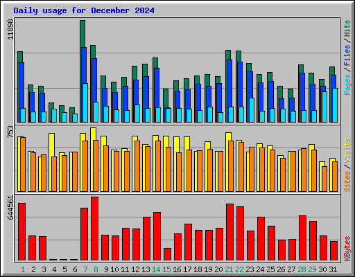 Daily usage for December 2024
